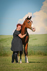 woman and Shagya Arabian Horse