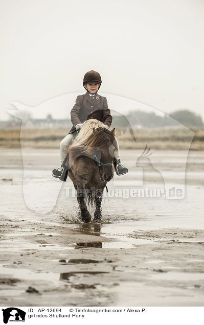 girl rides Shetland Pony / AP-12694