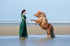 woman and Shetland Pony