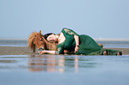 woman and Shetland Pony