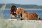 woman and Shetland Pony