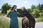 woman with Shetland Pony
