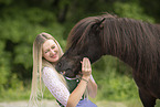 woman and Shetland Pony