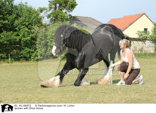 Frau mit Shire Horse / woman with Shire Horse / KL-06972