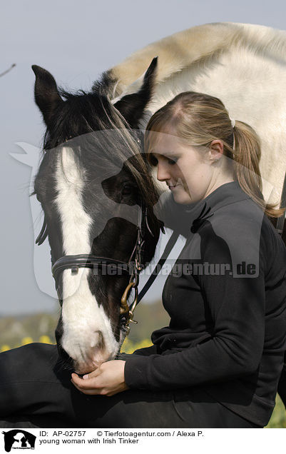 junge Frau mit Irish Tinker / young woman with Irish Tinker / AP-02757