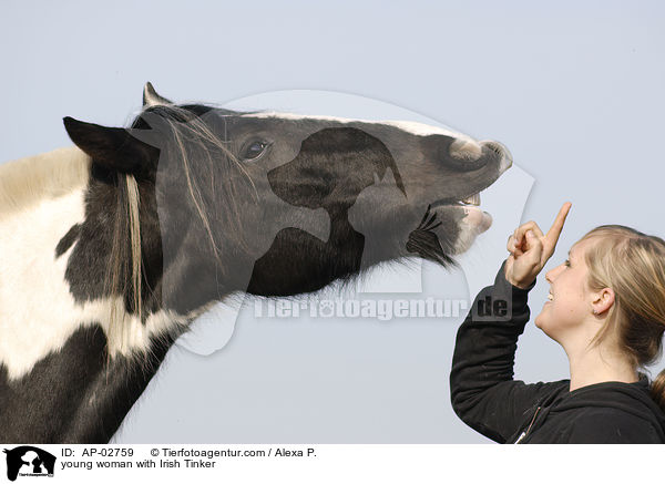 junge Frau mit Irish Tinker / young woman with Irish Tinker / AP-02759