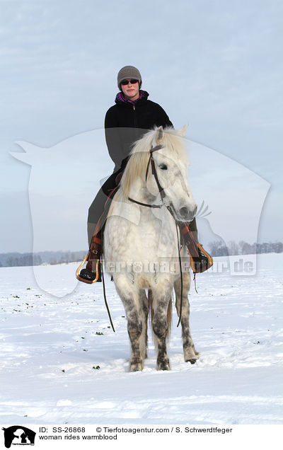 Frau reitet Warmblut / woman rides warmblood / SS-26868