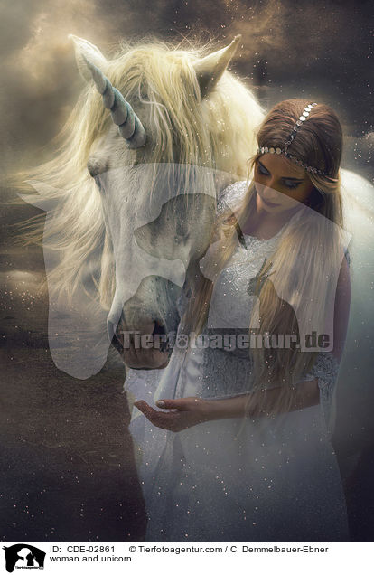 Frau und Einhorn / woman and unicorn / CDE-02861