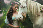woman and unicorn