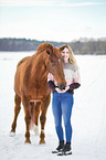 young woman with horse