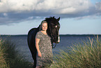 woman and warmblood