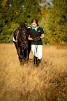young woman with Welsh Cob