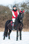 woman rides Welsh D