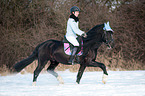 woman rides Welsh D