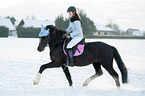 woman rides Welsh D