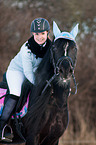 woman rides Welsh D