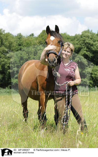 Frau und Baden-Wrttemberger / woman and horse / AP-06647