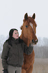 woman and warmblood