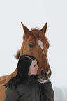 woman and warmblood