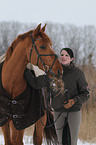 woman and warmblood