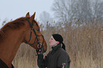 woman and warmblood