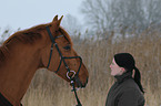 woman and warmblood