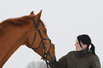 woman and warmblood
