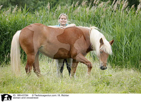 Frau und Haflinger-Mix / woman and crossbreed / RR-43784