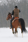 man rides halfbreed