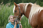 woman and crossbreed