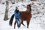 young woman with horse