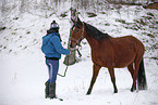young woman with horse