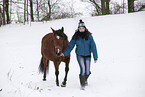 young woman with horse