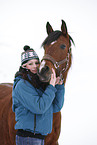 young woman with horse