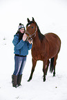 young woman with horse