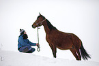 young woman with horse