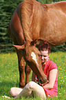 woman and crossbreed
