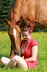 woman and crossbreed