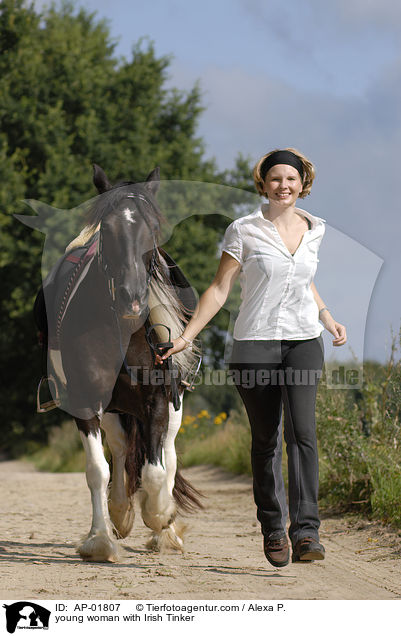 young woman with Irish Tinker / AP-01807