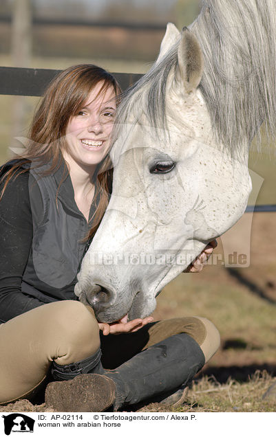Frau mit Araber / woman with arabian horse / AP-02114