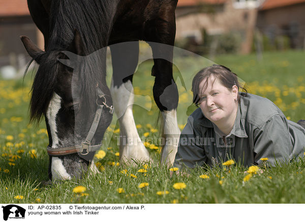 junge Frau mit Irish Tinker / young woman with Irish Tinker / AP-02835