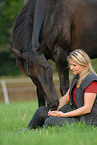 young woman with horse