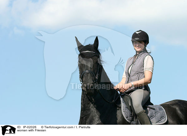 Reiterin auf Friese / woman with Friesian / IP-02026