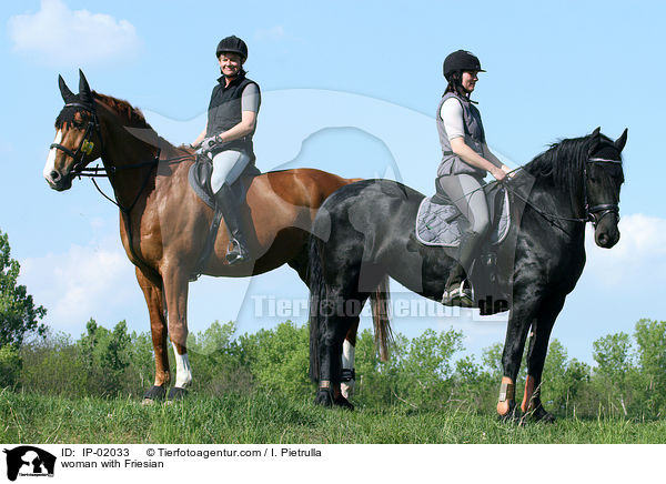 Reiterin auf Friese / woman with Friesian / IP-02033