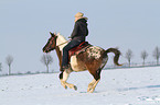 woman rides Pintaloosa