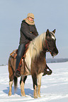 woman rides Pintaloosa