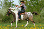 woman rides Pintaloosa