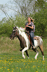 woman rides Pintaloosa