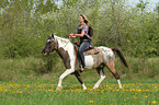 woman rides Pintaloosa