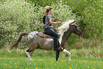 woman rides Pintaloosa